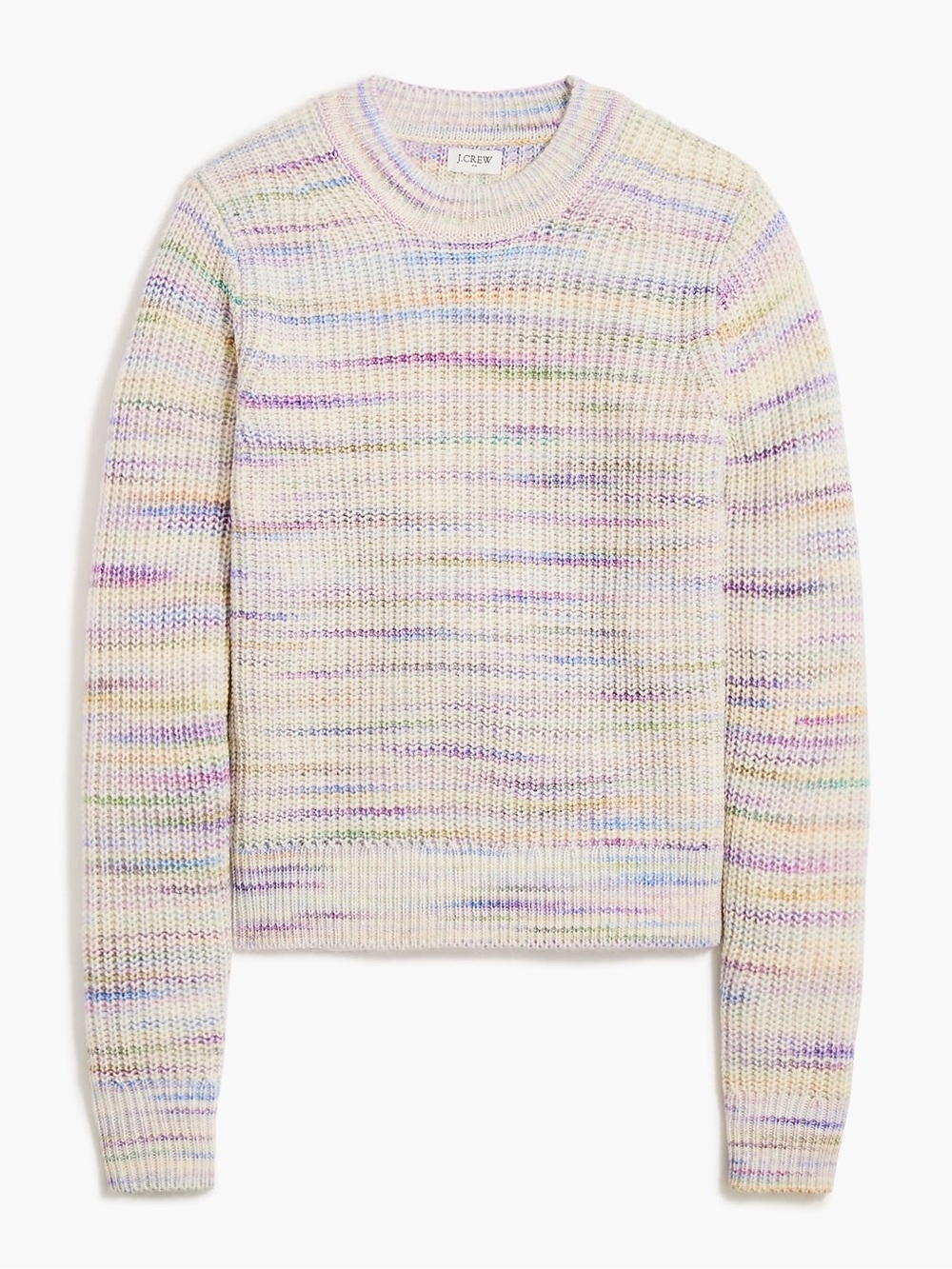 🌸 J.Crew Factory Space-Dyed Crewneck Sweater Roll Neck Pastel Rainbow Cottagecor